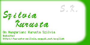 szilvia kurusta business card